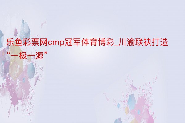 乐鱼彩票网cmp冠军体育博彩_川渝联袂打造“一极一源”