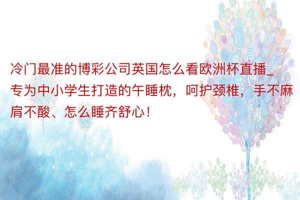 冷门最准的博彩公司英国怎么看欧洲杯直播_专为中小学生打造的午睡枕，呵护颈椎，手不麻肩不酸、怎么睡齐舒心！