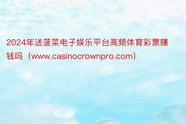 2024年送菠菜电子娱乐平台高频体育彩票赚钱吗（www.casinocrownpro.com）